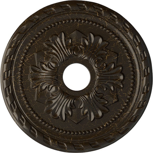 Ekena Millwork Palmetto Ceiling Medallion (Canopies up to 5"), 20 7/8"OD x 3 5/8"ID x 1 5/8"P, Stone Hearth Crackle CM20PMSHC - main